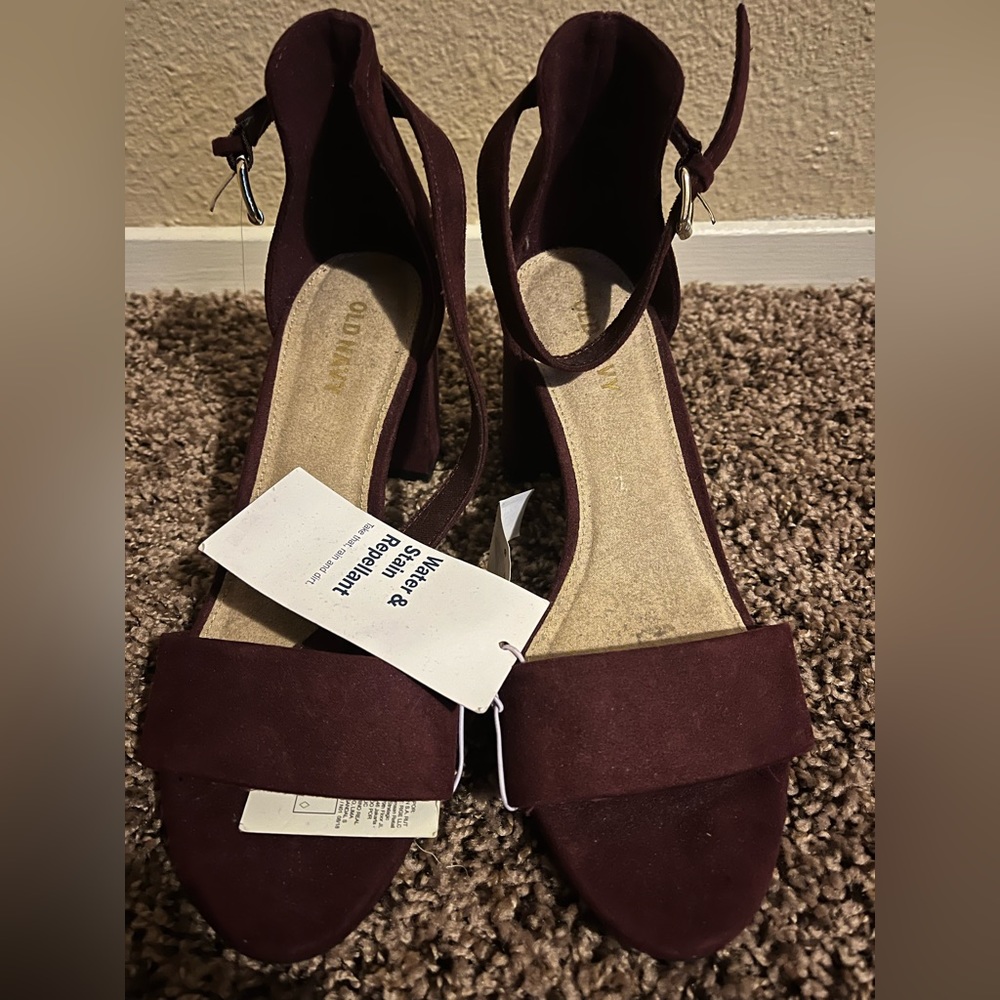 Old Navy burgundy suede strap heels